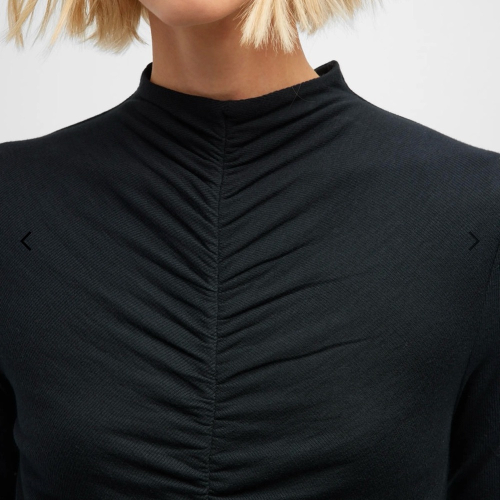 Veronica Beard black smocked mock Theresa turtleneck NWT
